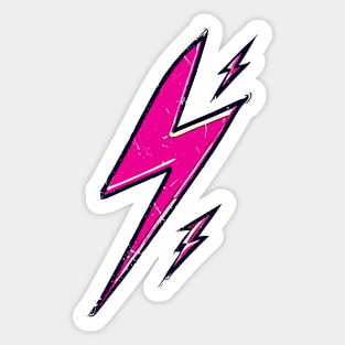 Street art vintage pink lightning bolt thunder Sticker